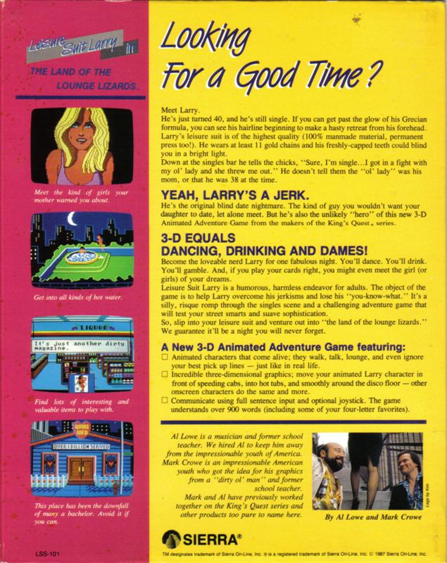 Leisure Suit Larry 1:  In the Land of the Lounge Lizards