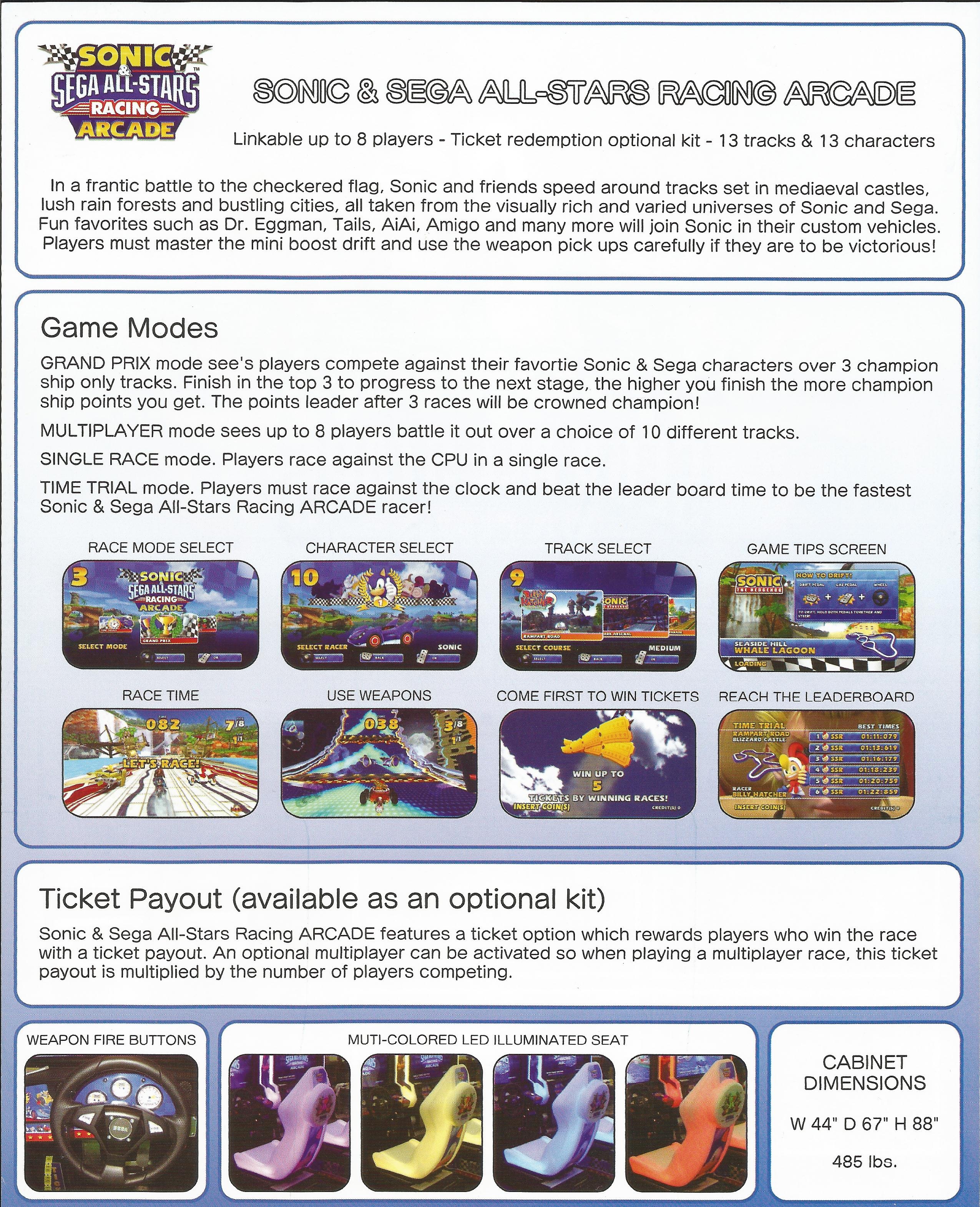 Sonic and Sega All Stars Racing Arcade